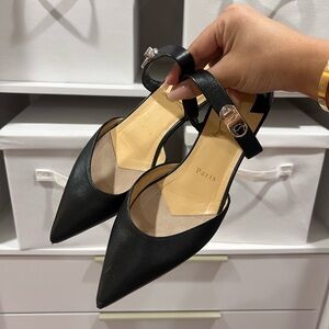 Christian Louboutin Lock Black Mules